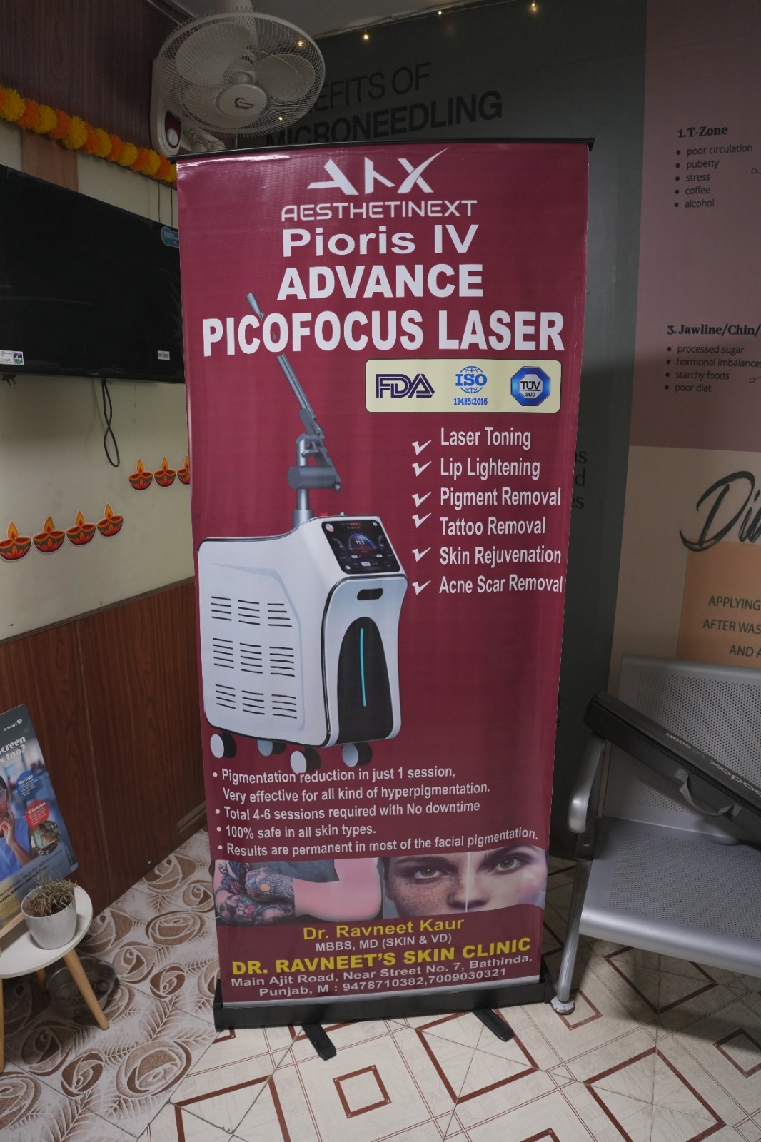 Pico Laser treatment banner at clinic